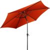 9FT Patio Umbrella Patio Market Steel Tilt W/ Crank Outdoor Yard Garden - Image 8