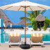 Costway 20'' Patio Fillable Round Umbrella Base Stand Holder Fit Pole 1.5''/1.9'' Outdoor - Image 4