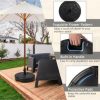 Costway 22'' Patio Fillable Round Umbrella Base Stand Water/Sand Fit Pole 1.5'' & 1.9'' - Image 3