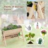 3 Tier Wooden Vertical Raised Garden Bed with Storage Shelf - Image 3
