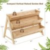 3 Tier Wooden Vertical Raised Garden Bed with Storage Shelf - Image 5