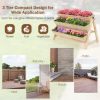 3 Tier Wooden Vertical Raised Garden Bed with Storage Shelf - Image 6