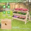 3 Tier Wooden Vertical Raised Garden Bed with Storage Shelf - Image 7