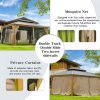 Outdoor Hardtop Gazebo with Curtains & Netting - Image 2