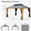 Outdoor Hardtop Gazebo with Curtains & Netting - Image 5