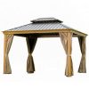 Outdoor Hardtop Gazebo with Curtains & Netting