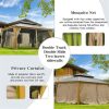 Outdoor Hardtop Gazebo with Curtains & Netting - Image 8