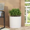 Streamdale Furniture Sleek Concrete Planter Natural Stone Finish, Pleated Design, Durable and Stylish - Image 4