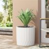 Streamdale Furniture Sleek Concrete Planter Natural Stone Finish, Pleated Design, Durable and Stylish - Image 6