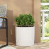 Streamdale Furniture Sleek Concrete Planter Natural Stone Finish, Pleated Design, Durable and Stylish