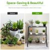 3 Tier Outdoor Metal Garden Planter Holder Shelf - Image 7