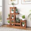 6 Tier Wood Plant Stand with High Low Structure - Image 8
