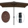 Streamdale Furniture 10 X 6.5FT Rectangular Patio Solar LED Lighted Outdoor Umbrellas With Crank And Push Button - Image 3