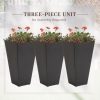Streamdale Furniture Tall Square Planter with Drainage Holes, Indoor and Outdoor - Image 3