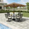 Mondawe 8 ft. x 10 ft. Crank Design Skirt Skylight Bright Outdoor Square Market Umbrella With Base Stand Included - Image 2