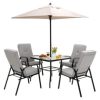 GIVIMO 5 Feet Patio Square Market Table Umbrella Shelter with 4 Sturdy Ribs - Image 2