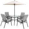 GIVIMO 5 Feet Patio Square Market Table Umbrella Shelter with 4 Sturdy Ribs - Image 4