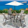 GIVIMO 5 Feet Patio Square Market Table Umbrella Shelter with 4 Sturdy Ribs - Image 5