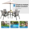 GIVIMO 5 Feet Patio Square Market Table Umbrella Shelter with 4 Sturdy Ribs - Image 6