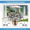 GIVIMO 5 Feet Patio Square Market Table Umbrella Shelter with 4 Sturdy Ribs - Image 7