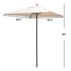 GIVIMO 5 Feet Patio Square Market Table Umbrella Shelter with 4 Sturdy Ribs - Image 8