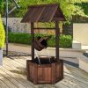 VEBREDA Garden Rustic Wishing Well Wooden Water Fountain with Pump - Image 3