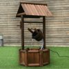 VEBREDA Garden Rustic Wishing Well Wooden Water Fountain with Pump - Image 4