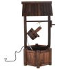 VEBREDA Garden Rustic Wishing Well Wooden Water Fountain with Pump - Image 7