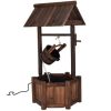 VEBREDA Garden Rustic Wishing Well Wooden Water Fountain with Pump - Image 9