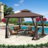 Streamdale Furniture 10x10 Outdoor Patio Gazebo Canopy Tent With Ventilated Double Roof And Mosquito Net - Image 7
