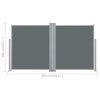 Retractable Side Awning Anthracite 55.1"x236.2" - Image 2