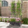 GIVIMO 67 Inches Raised Garden Bed with Planter Box and Trellis - Image 4