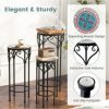 SUGIFT Decorative Flower Display Holder with Ceramic Top for Patio - Image 7