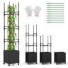 SUGIFT Raised Garden Bed with Obelisk Trellis and 3 Heights & Detachable PE - Image 2