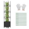 SUGIFT Raised Garden Bed with Obelisk Trellis and 3 Heights & Detachable PE - Image 4