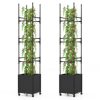 SUGIFT Raised Garden Bed with Obelisk Trellis and 3 Heights & Detachable PE