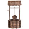 SUGIFT Outdoor Wooden Wishing Well Planter Bucket - Image 11