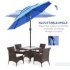 Streamdale Furniture Patio Umbrella with Crank and Tilt, 9FT, 3 Tiers, Dark Blue - Image 2