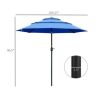 Streamdale Furniture Patio Umbrella with Crank and Tilt, 9FT, 3 Tiers, Dark Blue - Image 10