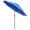 Streamdale Furniture Patio Umbrella with Crank and Tilt, 9FT, 3 Tiers, Dark Blue - Image 8