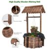 Outdoor Wooden Wishing Well Bucket Flower Plants Planter Patio Garden Home Decor - Image 5