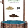 Outdoor Wooden Wishing Well Bucket Flower Plants Planter Patio Garden Home Decor - Image 7