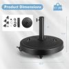 SKONYON 51LBS 20.5Inch Outdoor Umbrella Base with Wheels and Handles - Image 3