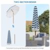 Streamdale Furniture 7' Patio Umbrella with Tilt, Vent, Ruffles, and Blue Stripe - Image 2