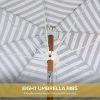 Streamdale Furniture 7' Patio Umbrella with Tilt, Vent, Ruffles, and Blue Stripe - Image 3