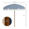 Streamdale Furniture 7' Patio Umbrella with Tilt, Vent, Ruffles, and Blue Stripe - Image 4