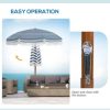 Streamdale Furniture 7' Patio Umbrella with Tilt, Vent, Ruffles, and Blue Stripe - Image 8