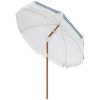 Streamdale Furniture 7' Patio Umbrella with Tilt, Vent, Ruffles, and Blue Stripe - Image 10