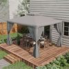 Streamdale Furniture 9.6' x 11.6' Patio Gazebo with Netting and Steel Frame - Image 10