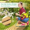 SUGIFT 7 FT Wooden Garden Pathway Roll Out Curved Fir Wood Walkway with Anti - Image 3